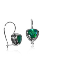 Sterling Silver Siesta Key Watercolor Gemstone  TM trillion cut dangle hook earrings TM SKE31 available at Silver City Sarasota.