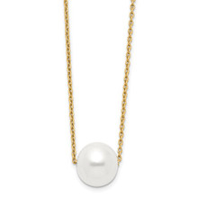 14 K Gold Necklace with a Fresh Water Cultured Pearl GPN681 available at Silver City Sarasota.