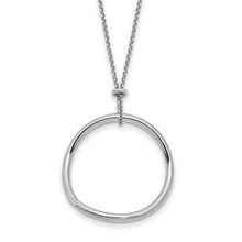 Silver Curved Circle Necklace QLF1034 available at Silver City Sarasota.