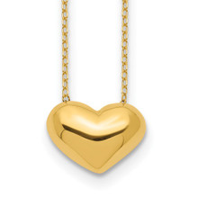 14K Yellow Gold Polished Puffed Heart 18 inch Necklace SF2527 Available at Silver City Sarasota.