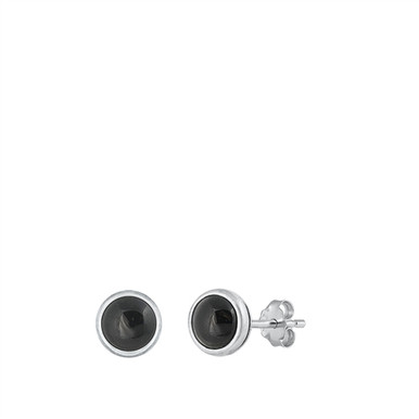 Silver Black onyx stud earrings 43077