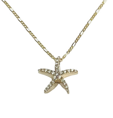 Starfish Necklace With Chain Swarovski