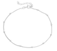 Silver Slim Ball 10 Inch Anklet AK2102 available at Silver City Sarasota.