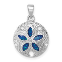 Silver Blue Textured Sand Dollar Pendant. Chain Sold Separately LP188 available at Silver City Sarasota.