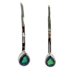 Sterling Silver Siesta Key Watercolor Gemstone (TM) Dangle Hook Earring SKE1634 available at Silver City Sarasota.