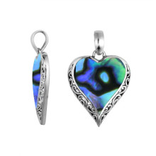 Silver Abalone Shell Heart Pendant. Chain Sold Separately AP6196 available at Silver City Sarasota.