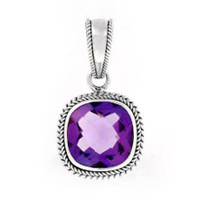 Sterling Silver Amethyst Pendant. Chain Sold Separately AP6157 available at Silver City Sarasota.