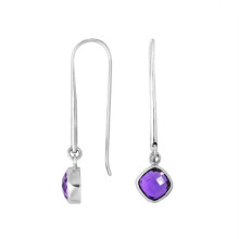 Silver Amethyst  Dangle Hook Earring SAE615 available at Silver City Sarasota.
