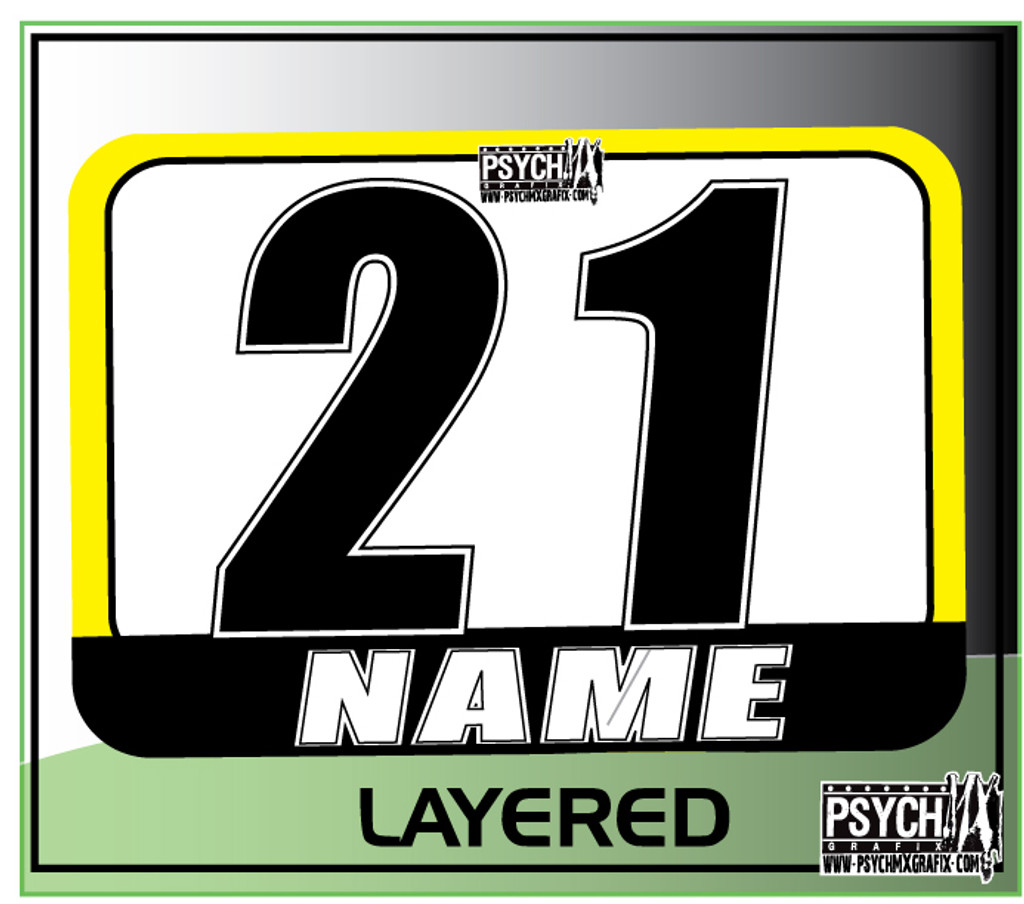 ATV Number Graphics | Layer Design | Yellow/White/Black