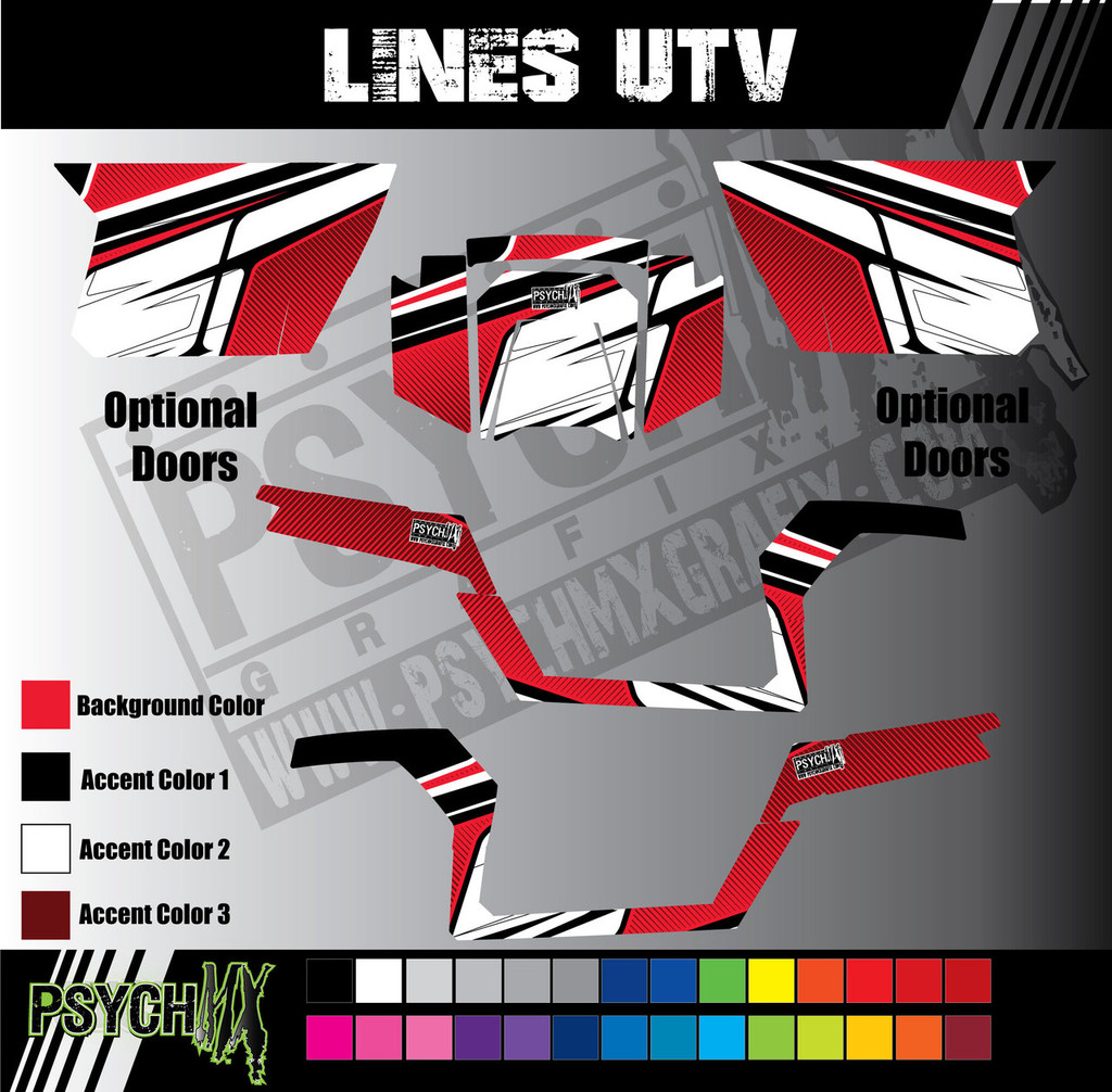 Lines Design for Side by Side UTV Graphics, UTV Graphics