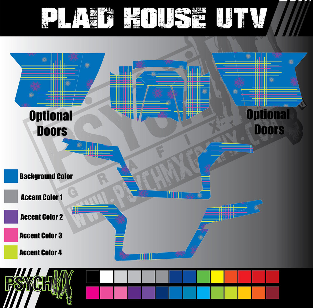 Plaid House Design for Side by Side UTV Graphics, UTV Graphics