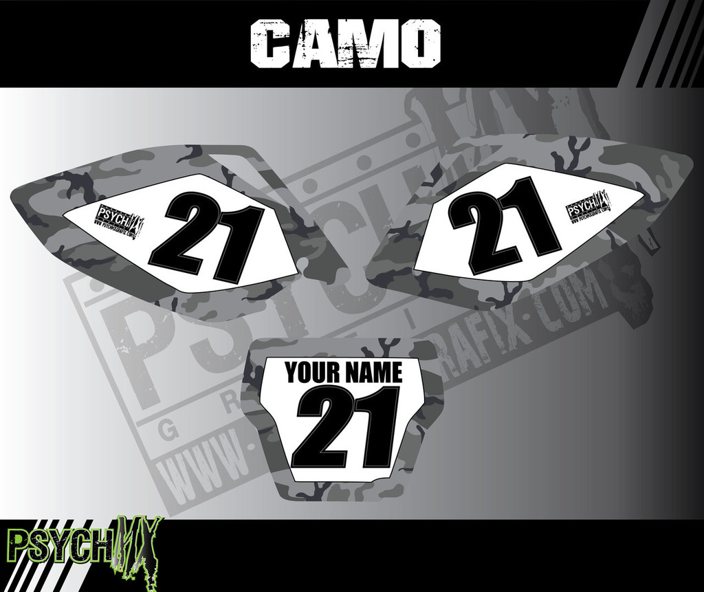Dirt Bike Number Plates, CAMO design