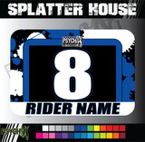 ATV Number Graphics | Splatter House Design | Yamaha Blue/Black/White