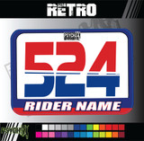 ATV Number Graphics | Retro Design | Red/Blue/White