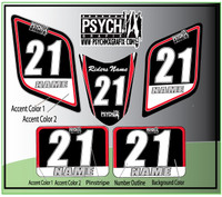 ATV Number Graphics Sticker Set / PsychMxGrafix / Layered Graphics / Black, Honda Red & White