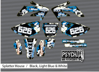 Splatter House - Black, Blue & Lt Blue
Motorcycle/Dirt Bike Graphics Stickers Set / PsychMxGrafix / Splatter House