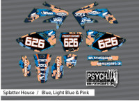 Splatter House - Blue, Light Blue & Pink
Motorcycle/Dirt Bike Graphics Stickers Set / PsychMxGrafix / Splatter House