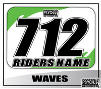 ATV Number Graphics | White Kawi Green