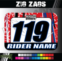 ATV Number Graphics | Zig Zags Design | Red/White/Blue/Black
