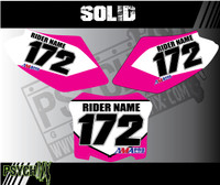 Dirt Bike Number plate graphics, solid pink, AMA Pro Hillclimb special, AMA Number Plates