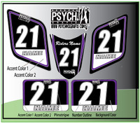 ATV Number Graphics Sticker Set / PsychMxGrafix / Layered Graphics / Black, Purple & White