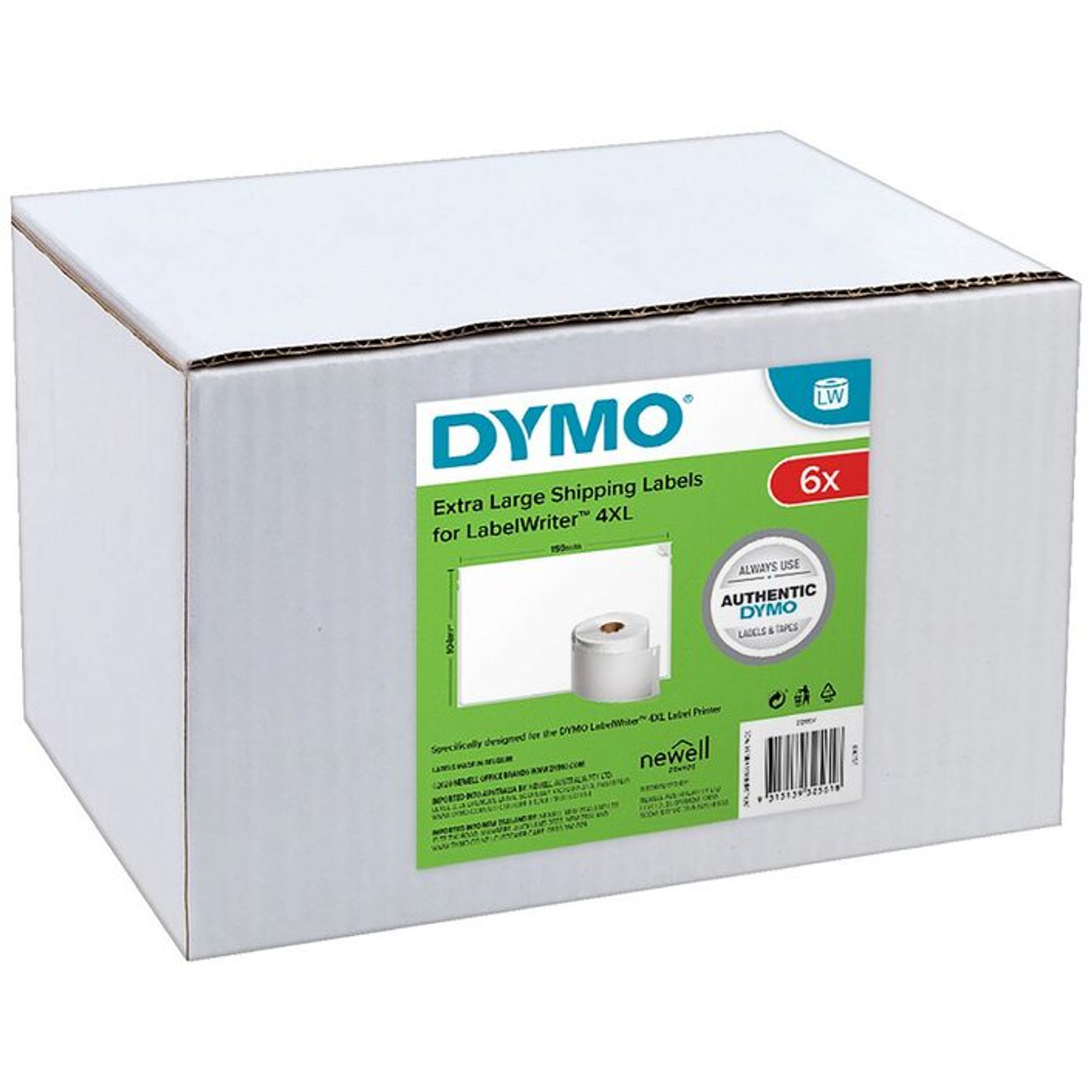 Bulk Dymo 2128307 LabelWriter Extra Large Shipping Labels 104 x 159mm 6  Rolls