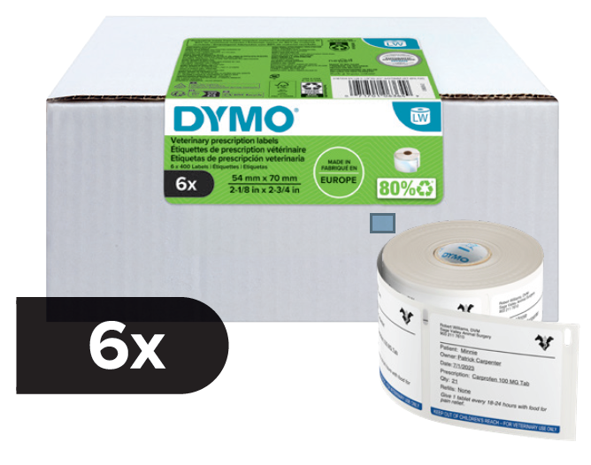 DYMO Veterinary Drug Labels 70x54mm 6 Pack | DymoOnline