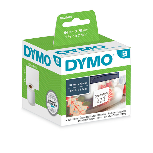 Disk Labels Dymo #99015 / S0722440 Multi Purpose 54x70mm Labelwriter | DymoOnline