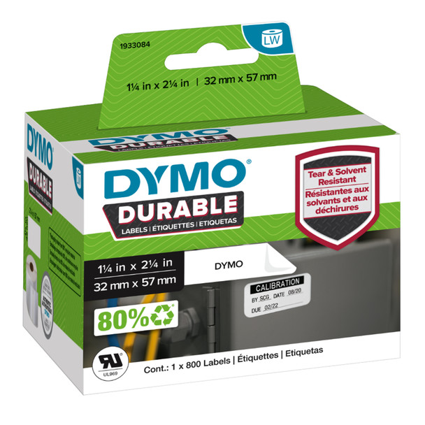 Dymo 1933084 Durable Label Shipping Label White 57mmx32mm Roll Of 800
