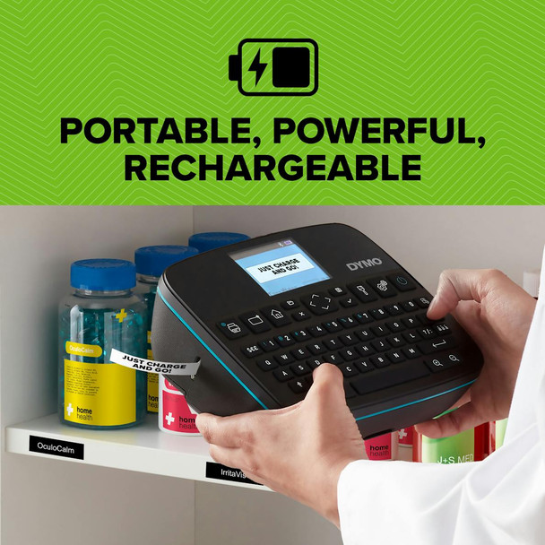 DYMO LabelManager Executive 640 CB connected to desktop via Bluetooth and USB-C for seamless printing