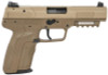 FN Five-seveN  5.7x28mm 4.80" Barrel 20+1, Flat Dark Earth Polymer Frame With Mounting Rail & Serrated Trigger Guard, Ambidextrous Safety - 845737013547