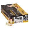 SIG Sauer Elite Performance .40 S&W Ammunition 50 Rounds 180 Grain Full Metal Jacket 985fps - 798681517350