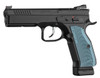 CZ-USA Shadow 2 Optics-Ready 9mm Luger 4.89" | Overall Black Finish & Blue Aluminum Grip | Non-Tilted Barrel & Picatinny Rail - 806703912516
