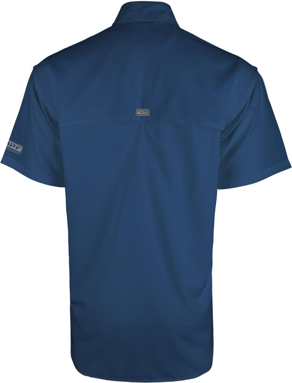 Drake Performance Fishing Shirt Large Blue DPF Vented Short Sleeve
