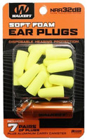 Walkers Foam Ear Plugs Yellow with Orange Canister (7 Pair) - 888151014615