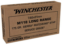 Winchester Sierra Matchking 7.62x51mm Nato 175 Grain HPBT 20 Rounds Per Box - SGM118LRW - 020892230538