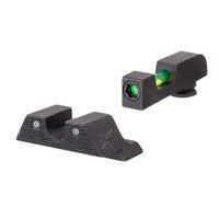 Trijicon 601106 DI Night Sight Set Interchangeable Tritium/Fiber Optic Green with Black Outline Front, Tritium Green with Black Outline Rear Black Frame for Glock 42, 43, 43X, 48 - 719307215245