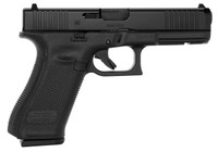 Glock G17 Gen5 9mm Luger 4.49" 10+1 Black nDLC Steel w/Front Serrations Slide Black Rough Texture Interchangeable Backstraps Grip Fixed Sights - PA175S201 - 764503037085