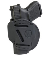 1791 Gunleather 4-Way  IWB/OWB 03 Stealth Black Leather Belt Clip Fits S&W M&P/Glock 26/Ruger LC - 816161020050