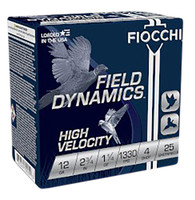 Fiocchi Field Dynamics High Velocity 12 Gauge 2.75" 1-1/4 oz 4 Shot - CASE - 762344851006