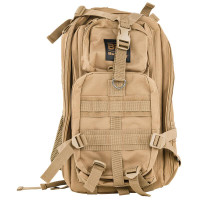 Bulldog BDT Tactical Backpack Compact Style with Tan Finish, 2 Main & Accessory Compartments - 672352012644