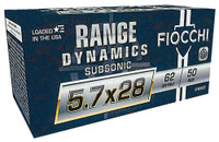 Fiocchi Range Dynamics Subsonic 5.7x28mm 62 Grain FMJ | 50 Rounds - 762344713106