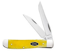 Case Mini Trapper - Clip Point & Wharncliffe Blades - Yellow Smooth Bone & Nickle - 021205200316