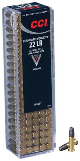 CCI Standard Velocity 22 LR 40 Grain Lead Round Nose | 50 Rounds - 076683000323