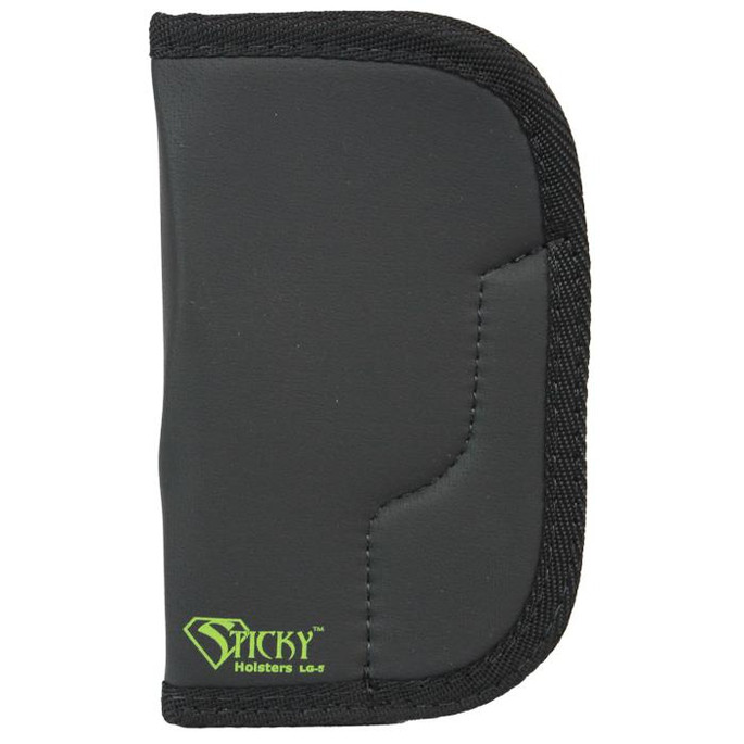 Sticky Holsters LG-5 Large/Long Revolvers up to 4" Latex Free Synthetic Rubber Black w/Green Logo - 858426004146