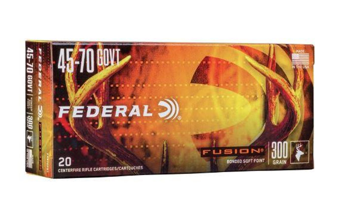 Federal F4570FS1 Fusion 45-70 Gov 300 Grain Fusion Soft Point 20 per Box / 10 Boxes per Case - 029465060398