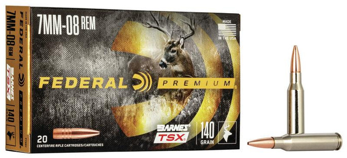 Federal Premium 7mm-08 Remington Barnes Triple Shock X-Bullet 140 Grain 20 Rounds Per Box - 029465099060