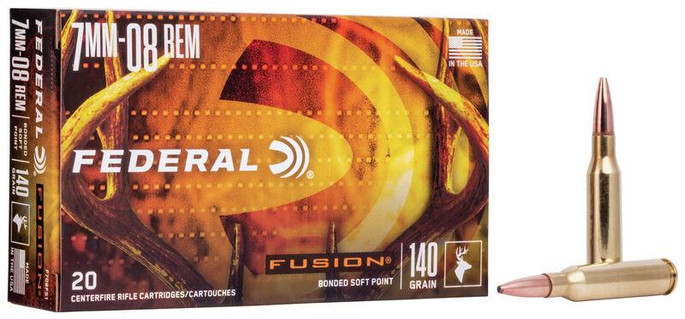 Federal F708FS1 Fusion 7mm-08 Rem 140 Grain Fusion Soft Point 20 per Box / 10 Boxes per Case - 029465098612