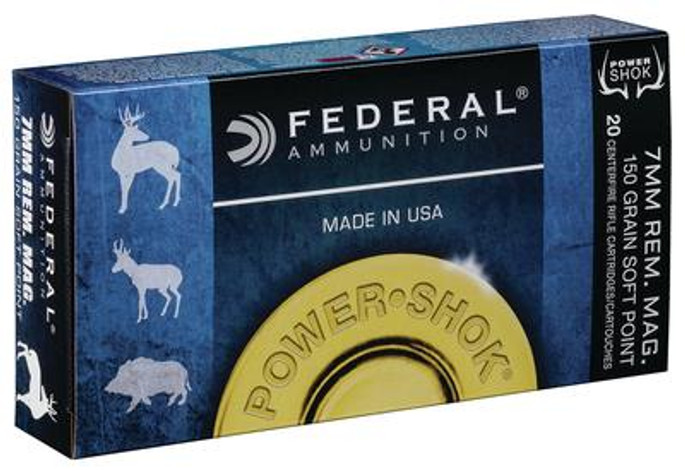 Federal Power-Shok 7mm Remington Magnum 150 Grain Soft Point - 029465084431