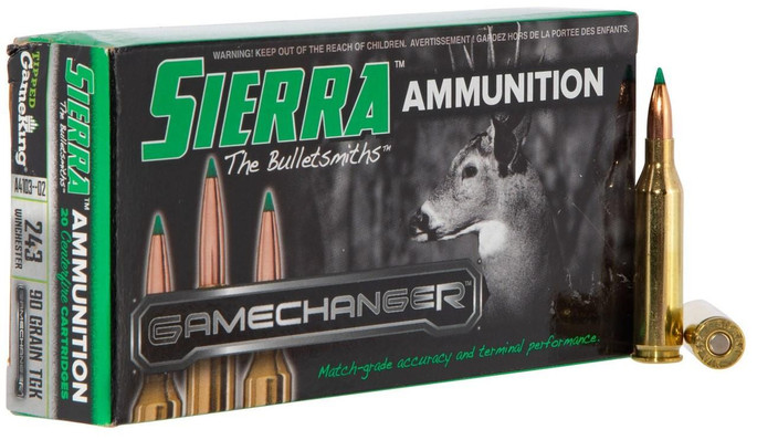 Sierra A410302 GameChanger  243 Winchester 90 GR Tipped GameKing - 612710134250